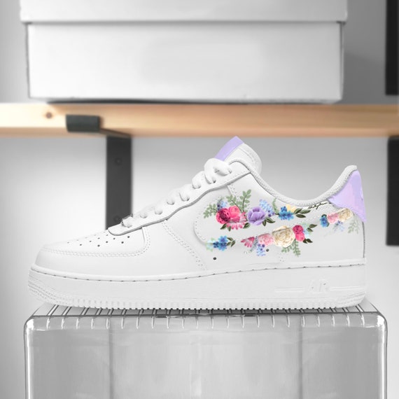 Purple Lavender Floral Nike Air Force 1 Custom Sneaker - Etsy