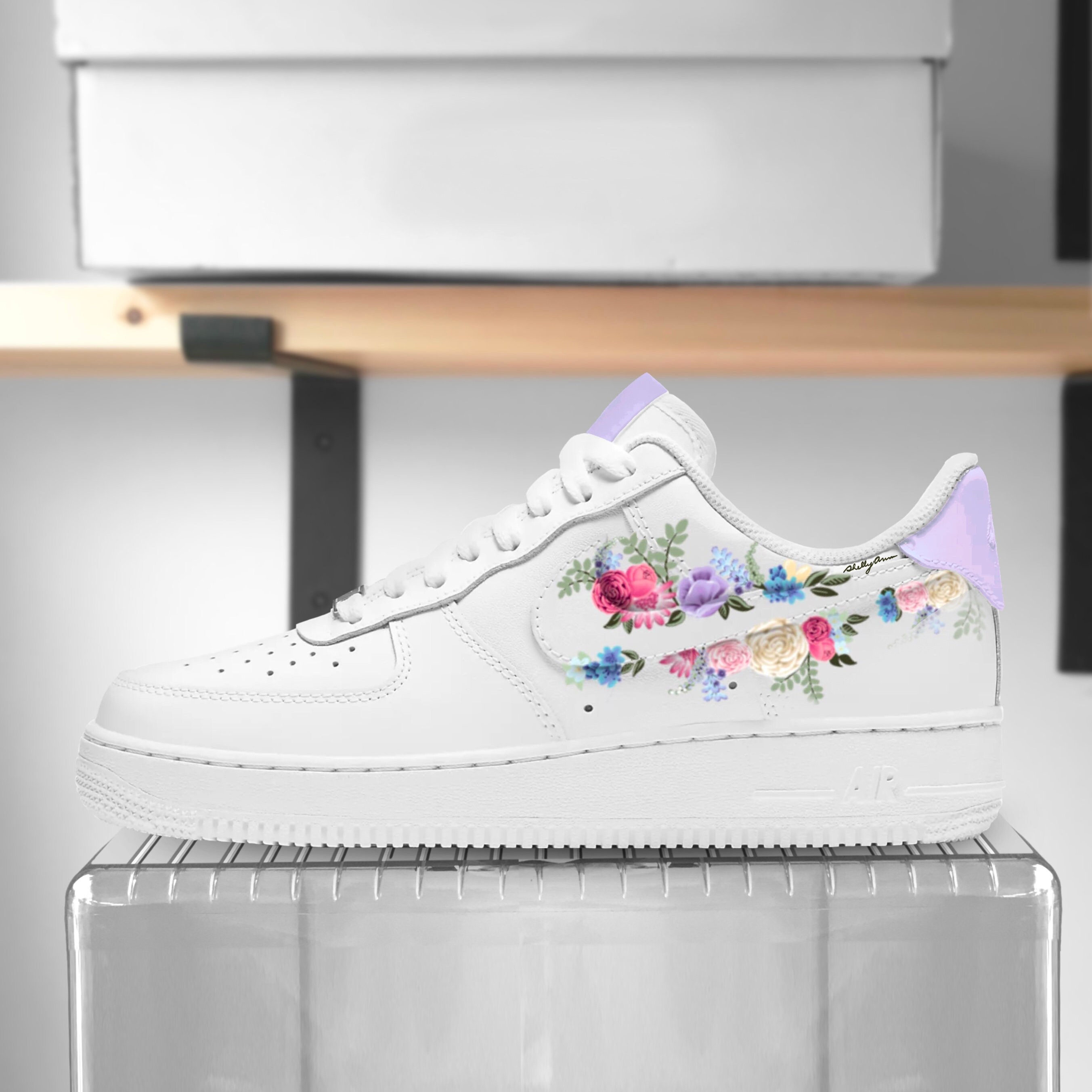 Black air force ones with flowers online