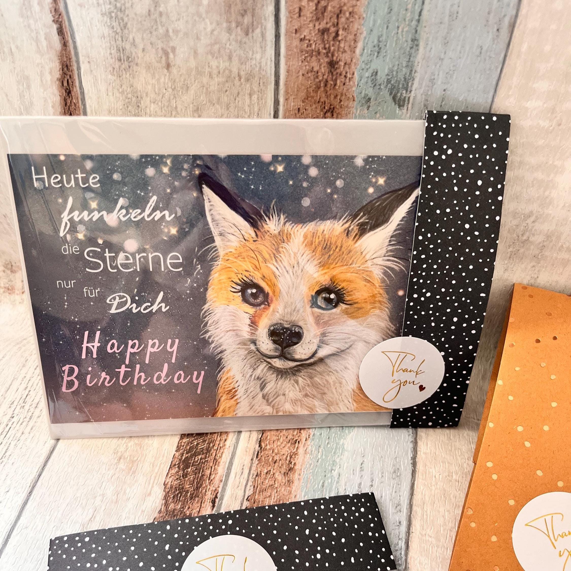 Wee Blue Coo Geburtstagskarte – Süßer Fuchs Mit Partyhut Für Kindergeburtstag