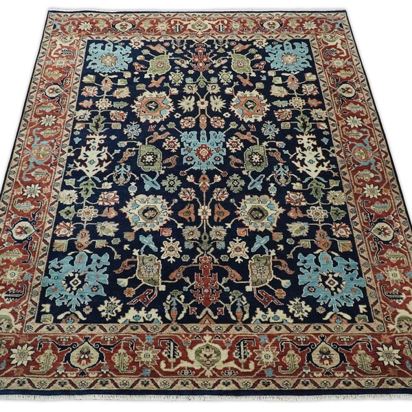 8x10 Navy Blue Rug Etsy