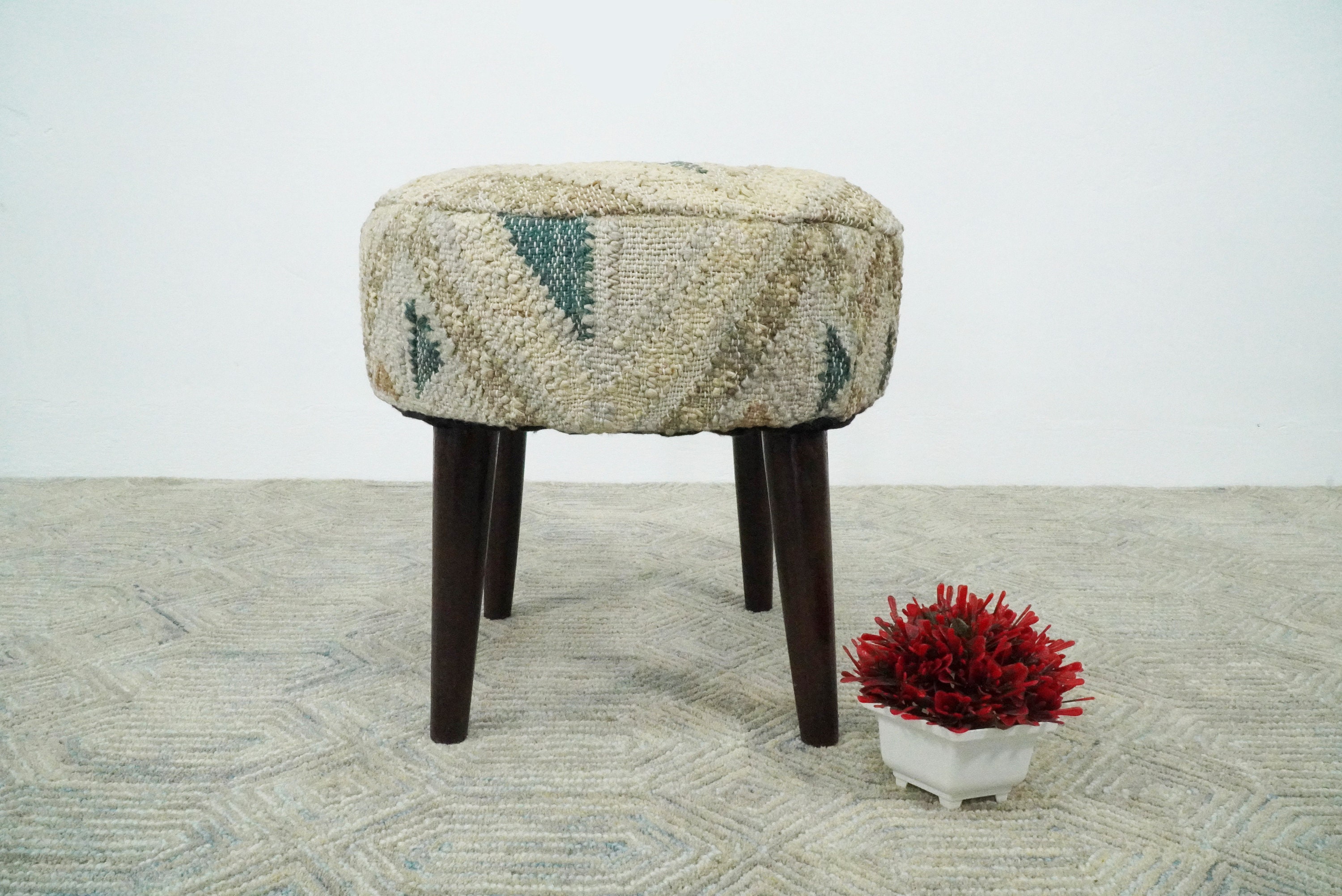 Stools Ottoman Footstool Jute Seat Etsy