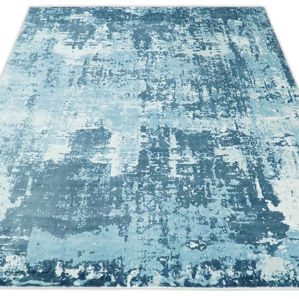 Blue and White 9x12 Rug Etsy