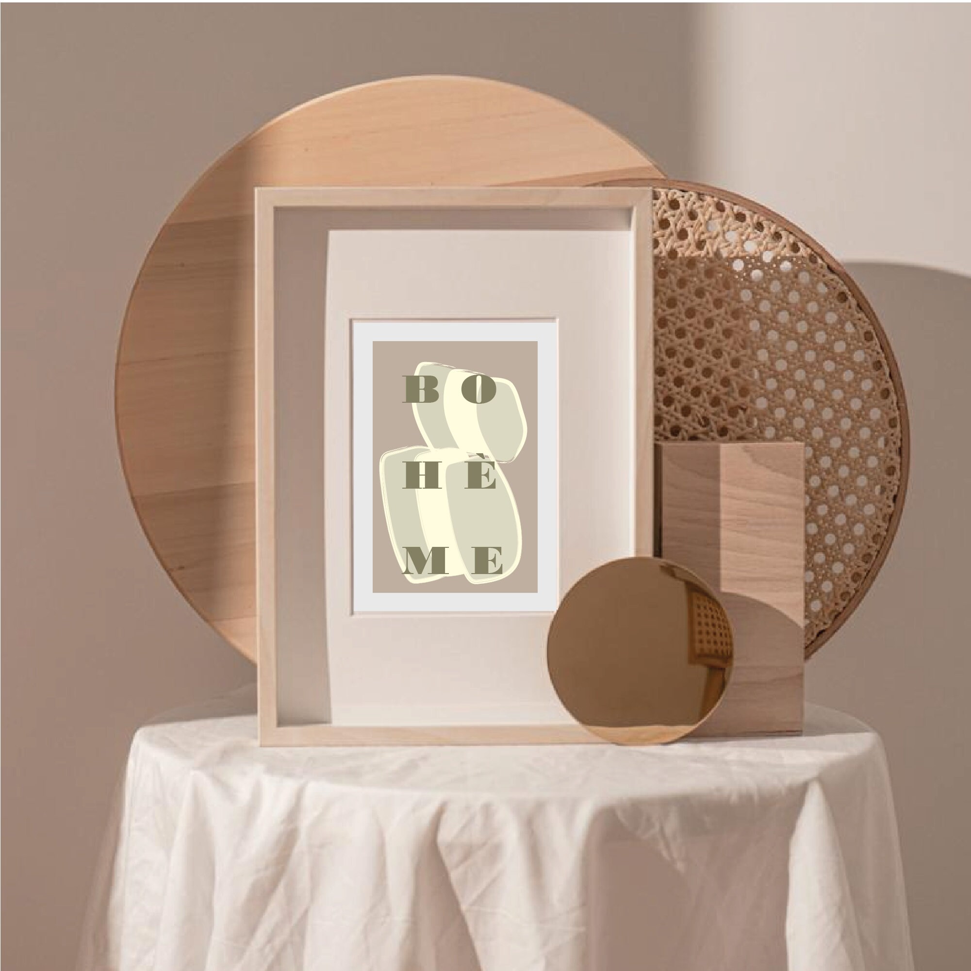 Grüne Salbei Boheme Wanddekoration Beige Boho Wandkunst | Etsy