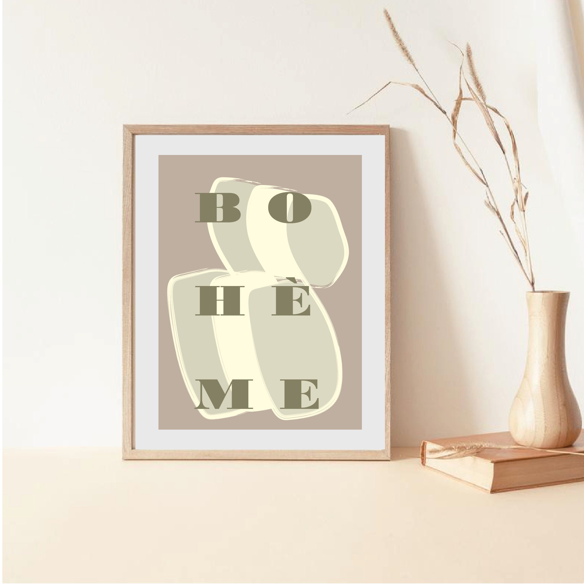 Grüne Salbei Boheme Wanddekoration Beige Boho Wandkunst | Etsy