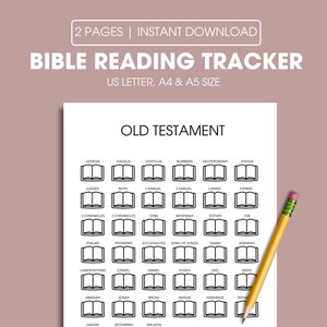 Books of the Bible Reading Tracker Printable, Bible Reading Plan ...