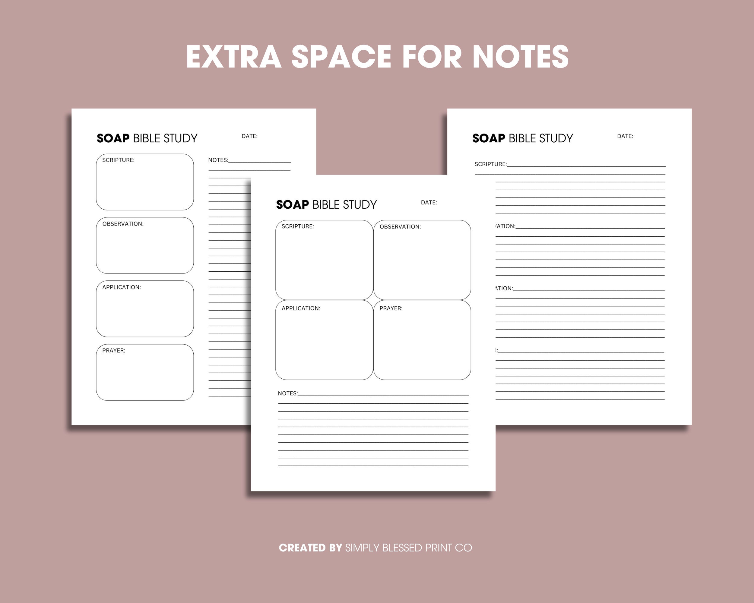 Soap Bible Study Printable Sheets, Bible Study Templates, SOAP Bible ...