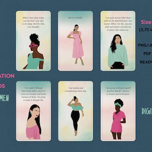 20 CARTÕES DE AFIRMAÇÃO DE Mindfulness para mulheres - Deck de autoaperfeiçoamento positivo 2024, presente para impressão de afirmações positivas, download digital
