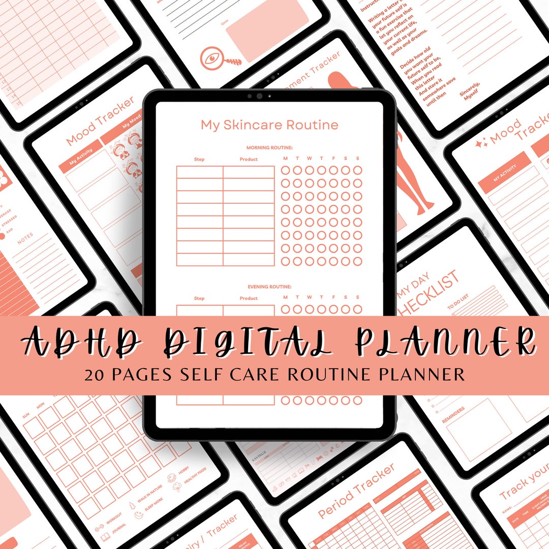 ADHD Self-care Planner: Daily Routine & Focus Tracker (digital Download ...