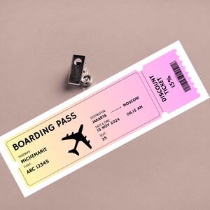 Beige Modern Boarding Pass Ticket, Travel Ticket Holder, Ticket Organizer, Travel Wallet, Travel Document Organizer, Travel Accessories