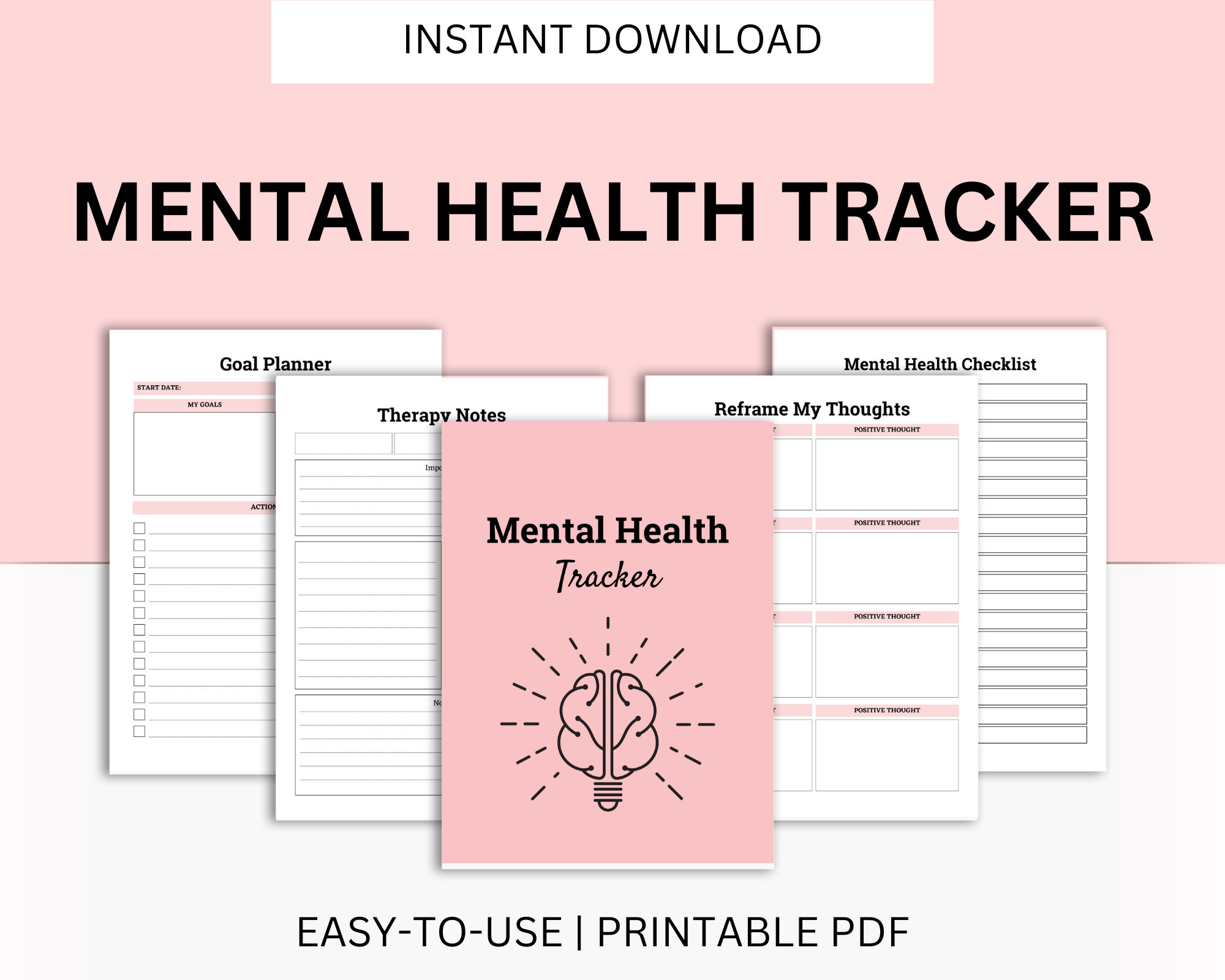 Mental Health Tracker Printable, Mental Health Planner, Wellness ...