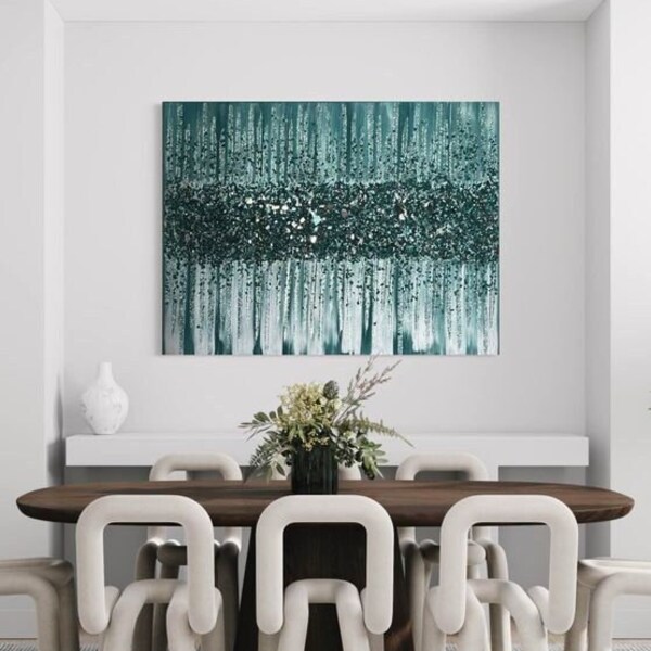 Dark Teal Wall Art Etsy