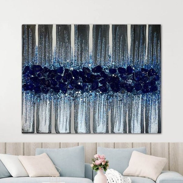 Cobalt Blue Wall Art Etsy