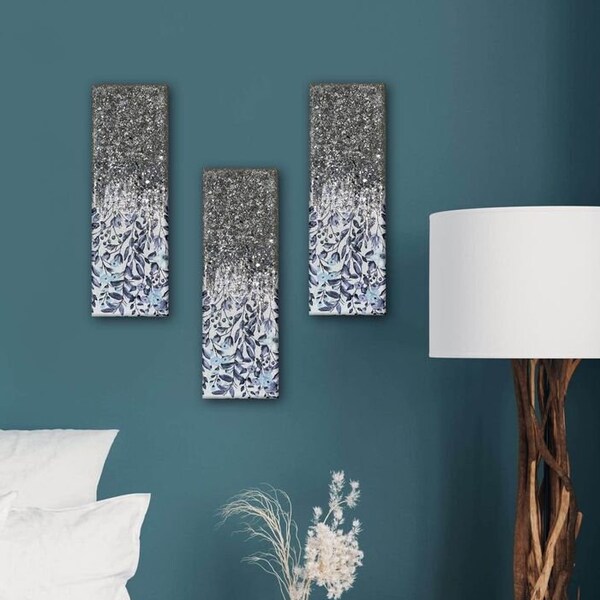 Blue and Silver Wall Art Etsy