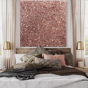 Rose Gold Glitzy Glam Glitter Wall Painting, Minimalist Wall Art, Rose Gold  Decor, Glam Decor, Rose Gold Painting, Glitter Painting, Art 