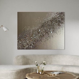 Path of Elegance - Gold Glass & Glitter Painting, Elegant Glam Decor, Gold wall art, Glass Painting, Gold Decor, Abstract Art, Glam Decor