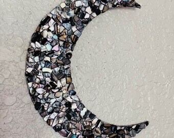 Mystic Mosaic Moon - Mosaic Decor, Mosaic Art, Moon Decor, Black Decor, Boho Art, Boho Decor, Moons, Handmade, Beautiful Decor, Black Decor