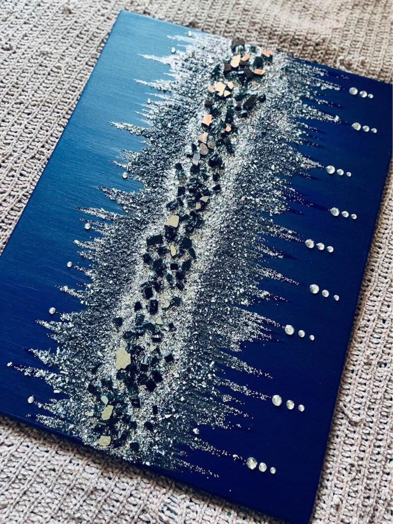 Dripping Royalty Blue & Silver Glass Rhinestone and Glitter - Etsy