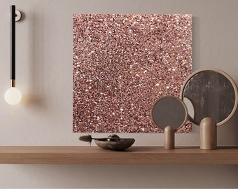 Rose Gold Glitzy Glam Glitter Wall Painting, Minimalist Wall Art, Rose Gold  Decor, Glam Decor, Rose Gold Painting, Glitter Painting, Art 