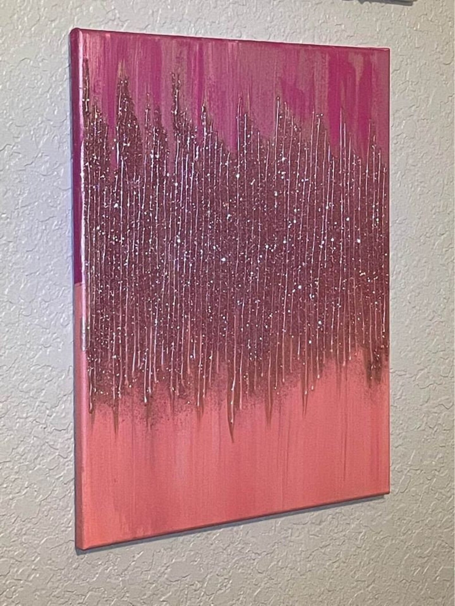 Beautiful Rose Gold Glitter Painting 16X20 Handmade Glitter Etsy