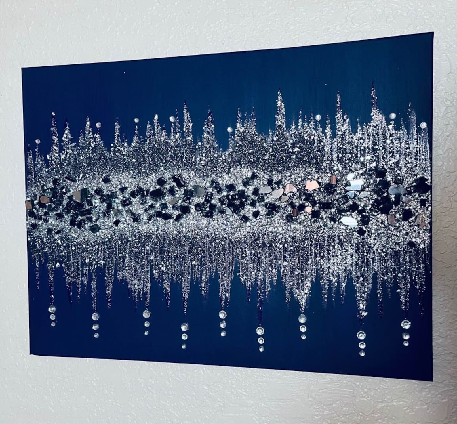 Dripping Royalty Blue & Silver Glass Rhinestone and Glitter - Etsy