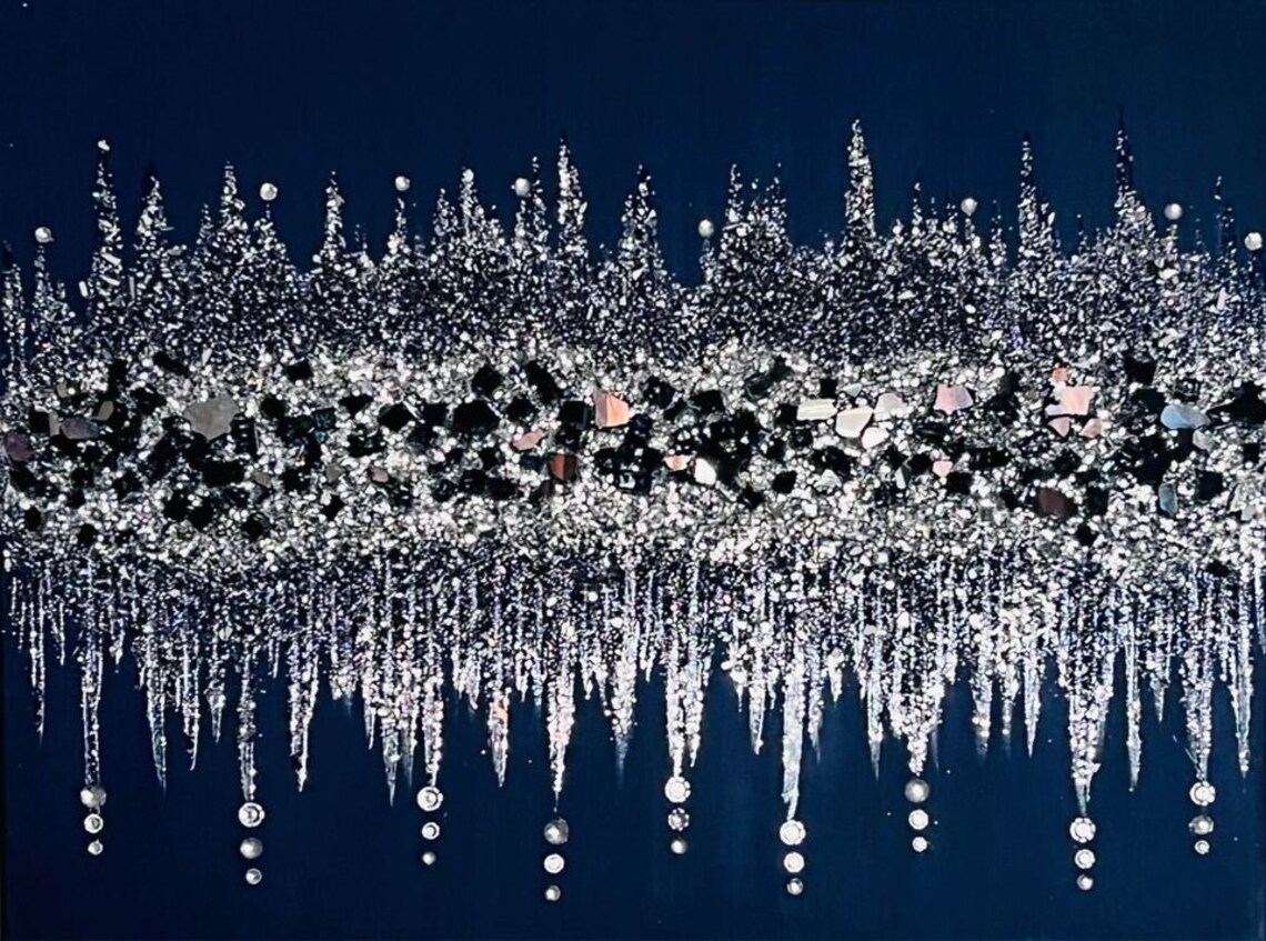 Dripping Royalty Blue & Silver Glass Rhinestone and Glitter - Etsy