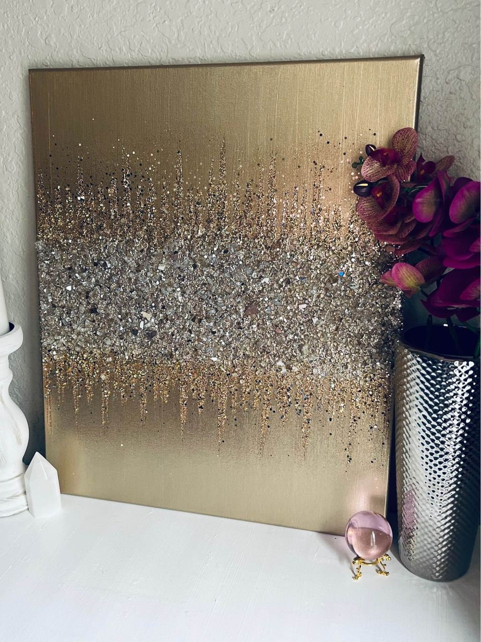 VALSPAR & HEMWAY Paint Glitter BRONZE Brown Shimmer Wall Covering Sparkle  Decor