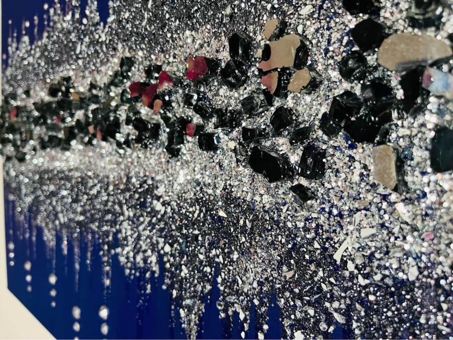 Dripping Royalty Blue & Silver Glass Rhinestone and Glitter - Etsy