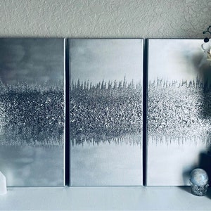 Intuition Silver Glitter Painting Set, Glitter Wall Art, Glam Wall Art, Glam Wall Set, Sparkle Decor, Pretty Things,Glam Art,Silver Painting