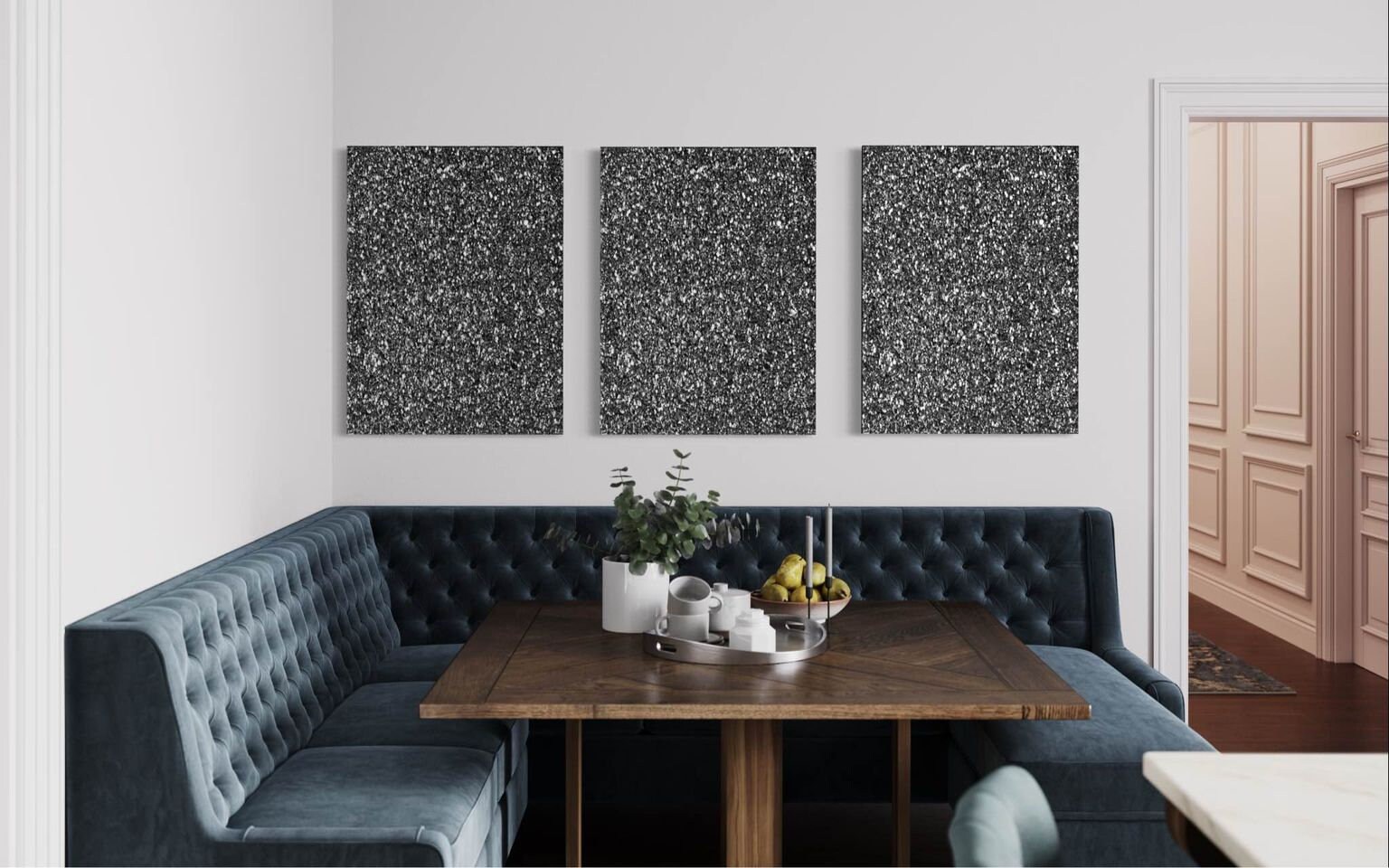 Silver Glitzy Glam Painting Glam Wall Art Glitter Painting Etsy