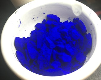 YInMn blue pigment in five manganese content shade variants,  5-50g, ball milled powders, For watercolor, acrylic, oil paint.