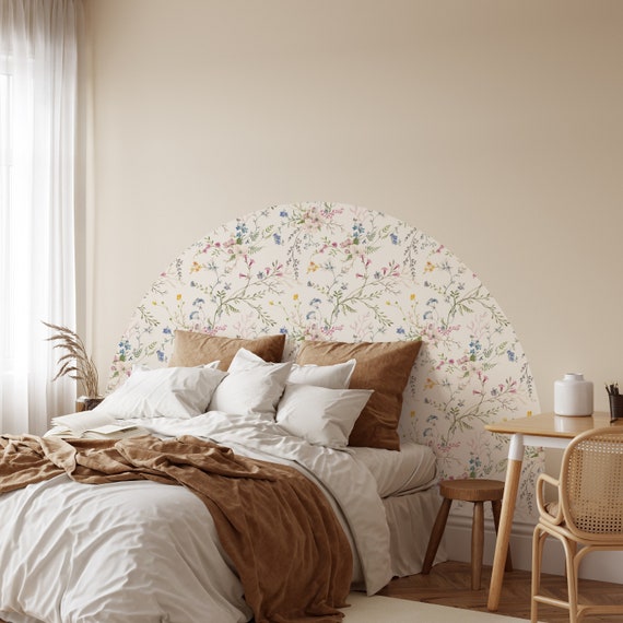 Bed Headboard Floral Colorful Wall Decal K ng Headboard Queen