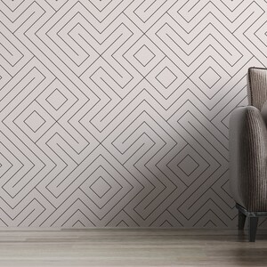 Modern Geometric Shapes Pattern Wallpaper, Mural, Minimalistic Shapes Wallpaper, Art Deco Wallpaper, Modern Wallpaper