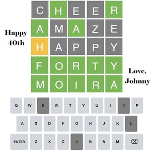Geanimeerde Wordle-wenskaart, gedeeld via mobiele apparaten als geanimeerde GIF. (geen onmiddellijke download, het is snel!) Verjaardag/bruiloft/voorstel