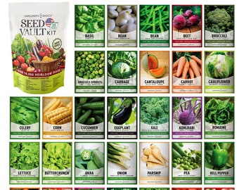Over 16,000 Survival Vegetable Seeds Garden Kit Non-GMO Heirloom Emergency Bugout Survival Gear 35 Varieties Of Seed 35 FREE Plant Markers