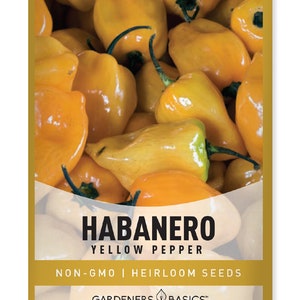 Yellow Habanero Pepper Seeds For Planting - Heirloom, Non-GMO Pepper Plant Seeds For Home Garden - Makes a Great Gift For Gardeners