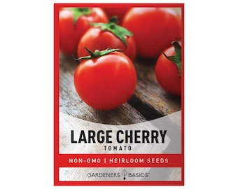Large Cherry Tomato Seeds For Planting - Heirloom, Non-GMO Red Tomato Seeds - Great For Outdoor Home Vegetable Gardens