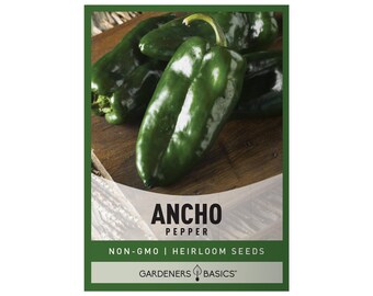 Ancho Poblano Pepper Seeds For Planting - Heirloom, Non-GMO Vegetable Seeds For Home Garden - Makes a Great Gift For Gardeners