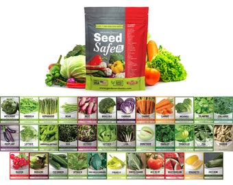 Beginner Garden Seed Kit, 35 Easy to Grow Heirloom Varieties, 17,000+ Vegetable & Fruit Seeds for Family Gardening and First Time Growers