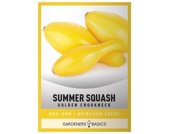 Golden Crookneck Summer Squash Seeds For Planting - Heirloom, Non-GMO Vegetable Seeds Great For Summer Gardening