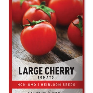 Large Cherry Tomato Seeds For Planting - Heirloom, Non-GMO Red Tomato Seeds - Great For Outdoor Home Vegetable Gardens