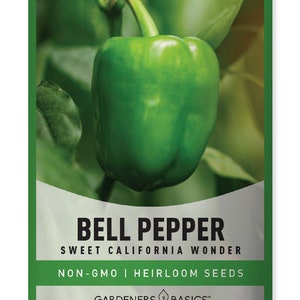 California Wonder Bell Pepper Seeds For Planting - Heirloom, Non-GMO Seeds For Indoor and Outdoor Vegetable Garden, Pepper Garden