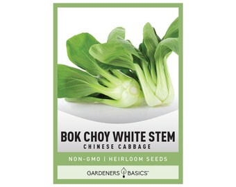 Bok Choy Chinese Cabbage Seeds For Planting - Heirloom, Non-GMO Vegetable Seeds Great For Winter, Spring, Summer and Fall Gardens (Pak Choi)
