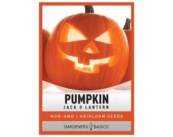 Pumpkin Seeds For Planting - Jack O Lantern Variety - Heirloom, Non-GMO Vegetable Seeds - Seeds Great For Summer Pumpkin Gardens