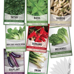 Asian Vegetable Seeds For Planting | 8 Variety Pack