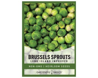 Brussels Sprouts Seeds For Planting - Long Island Improved Variety - Heirloom, Non-GMO Seeds Great For Summer, Fall, and Winter Gardens