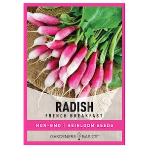 Radish Seeds For Planting - French Breakfast Radish Seeds - Heirloom, Non-GMO Seeds Great For Outdoor Spring, Winter, and Fall Gardens