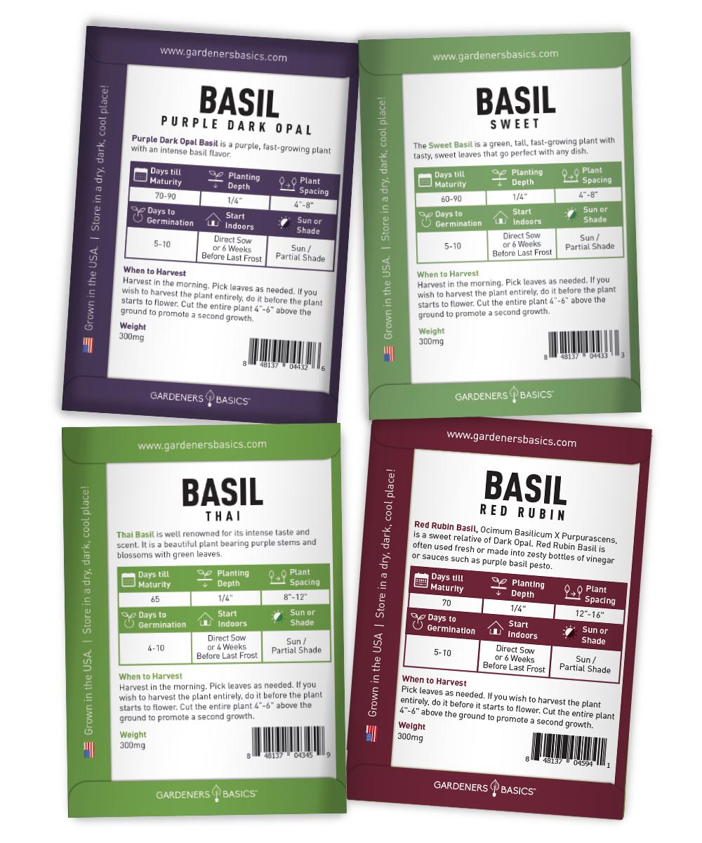 Assorted Gourmet Basil Seed Varieties | 8 Variety Pack - Etsy