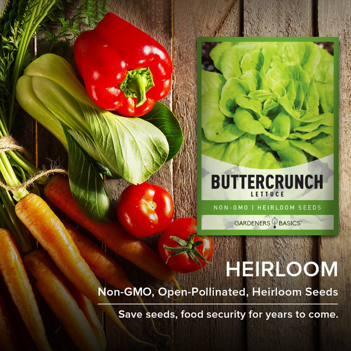 thumbnail image 2 of Maxboba Buttercrunch Lettuce Seeds – Butterhead, Heirloom, Non-GMO, USA Grown, 1g+ 2 of 5