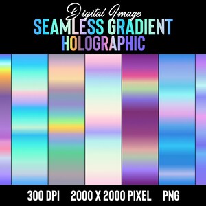 Seamless Holographic Gradient Digital Image | Gradient Background | Holographic Metallic | Seamless Gradient
