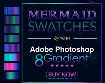 Mermaid color gradient for Photoshop and Photopea.com | Photoshop Gradients | Photoshop Metallic Gradient